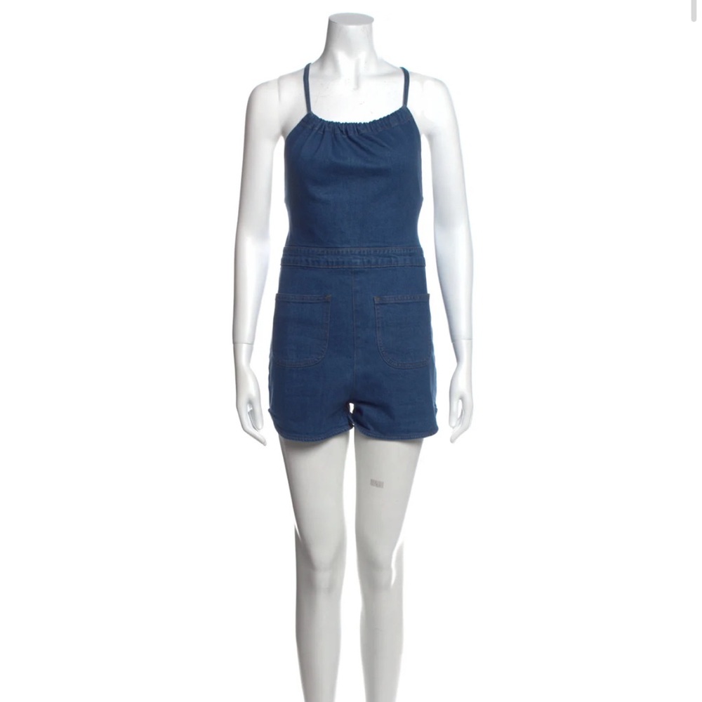 Women's Blue Denim Romper
